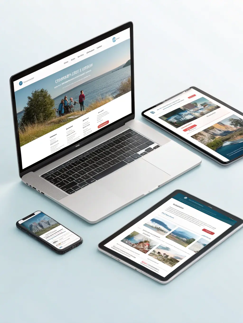 A clean, modern website design showcasing a responsive layout on various devices, emphasizing user experience and visual appeal, for Seshank CH's website design service.