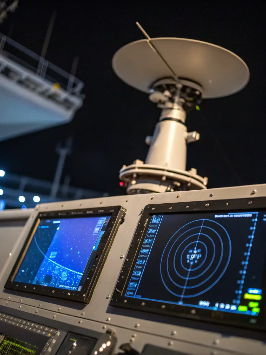 An image of a radar screen highlighting key suppliers in the defense sector, showcasing the AI's ability to provide supplier intelligence.